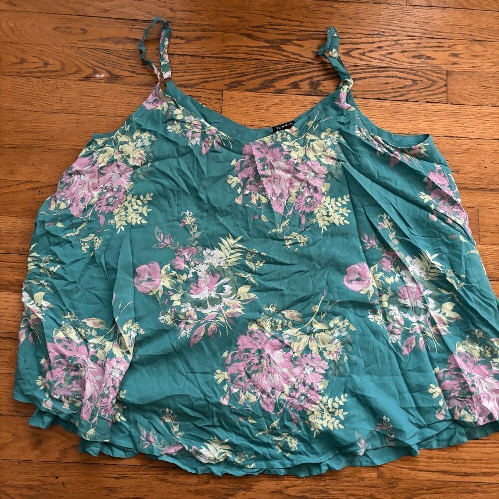 NWT Torrid Women's Multicolor Sophie Challis Double Layer Swing Cami Blouse 2